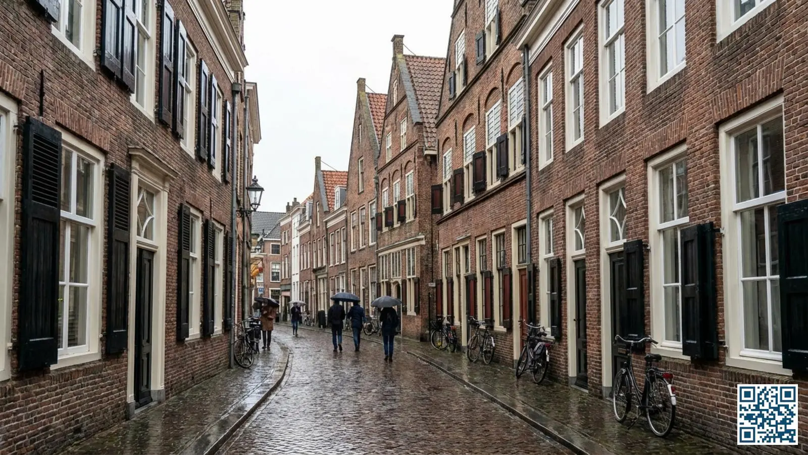 Historische straat in een Gelderse Hanzestad met middeleeuwse gevels en karakteristieke ramen in beschermd stadsgezicht