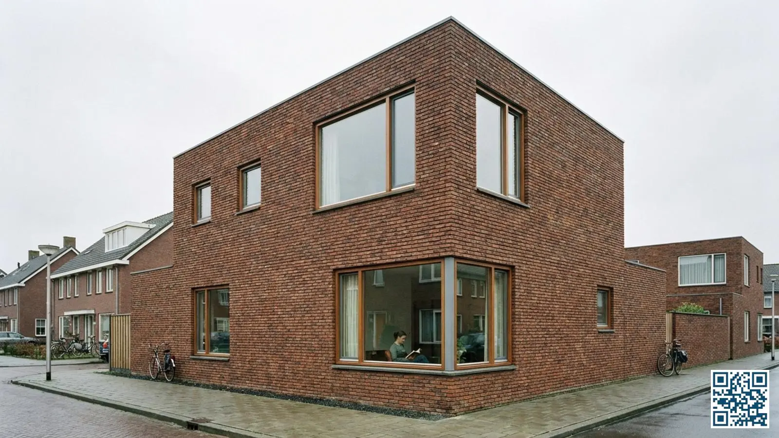 Moderne Nederlandse woning uit de jaren 2000 met HR-glas ramen in goede kunststof kozijnen